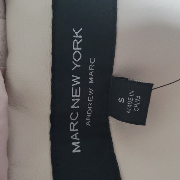 Marc New York Latte Color Vegan Leather Jacket With Hoodie - Picture 10 of 11